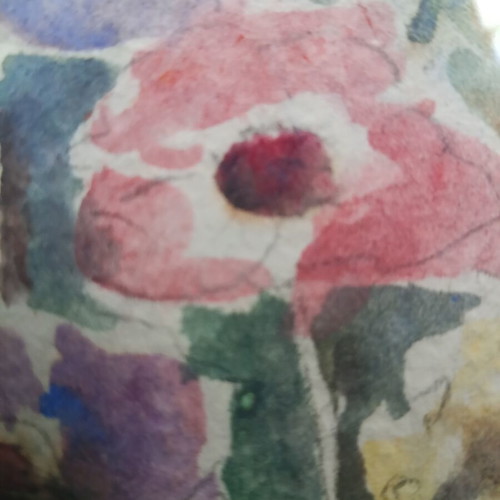Hand-painted watercolor painting like new, 26x23 cm, Italy