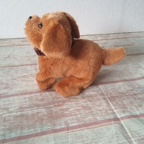 Plush mechanical dog used, non-working, 16x17 cm