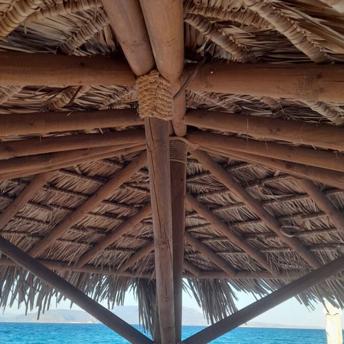 Professional heavy-duty beach umbrella used