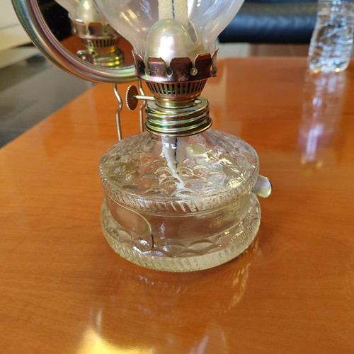 Vintage oil lamp with mirror reflector like new