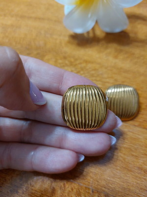 Stainless steel earrings, gold tone