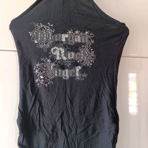 Morgan Sequin Backless Blouse like new, black and silver