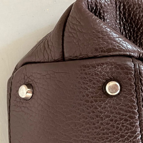 Furla shoulder bag leather brown and silver like new