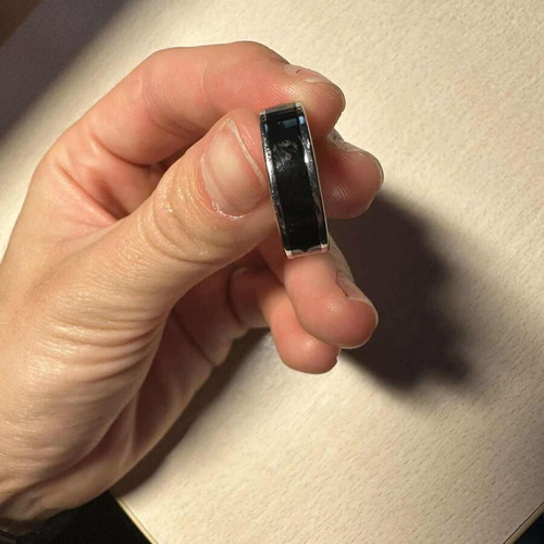 Men's Steel Rings Set like new, black and silver