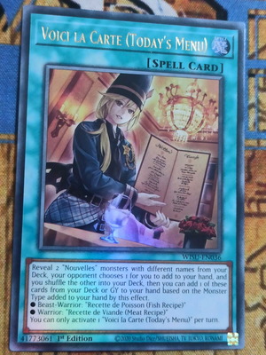 Voici La Carte (Today's Menu) Yu-Gi-Oh! card like new