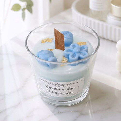 Soy wax candle new, summer design with sweet vanilla and ocean scent