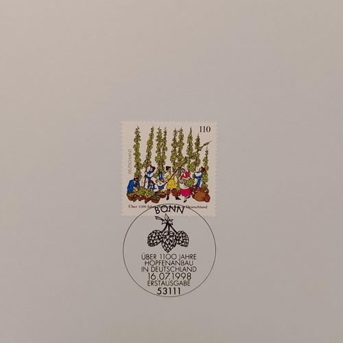 German stamps 1998 first day cover Bonn, mint block of four