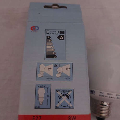 Lamp E27 9W 2700k new, energy saving