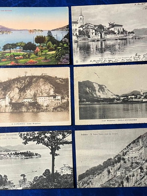 Vintage postcards set of 6 from Italy, Lago Maggiore and surroundings