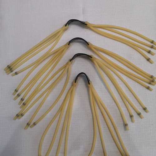 Slingshot bands with leather new, 3 sets