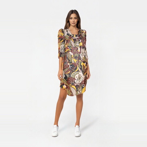 H&M premium dress with multicolored baroque floral print like new