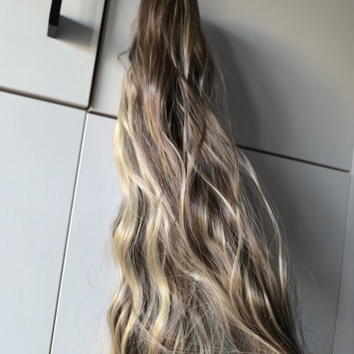 Brown blonde ponytail with clip