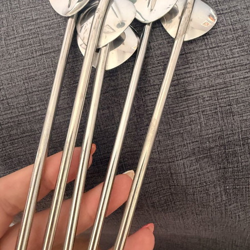 Cocktail spoons 2 in 1 set of 5, like new, metal