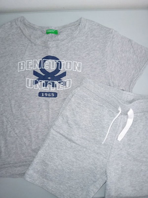 Σετάκι Benetton για αγοράκι 5 χρόνων (110cm) σαν καινούργιο, γκρι και μπλε