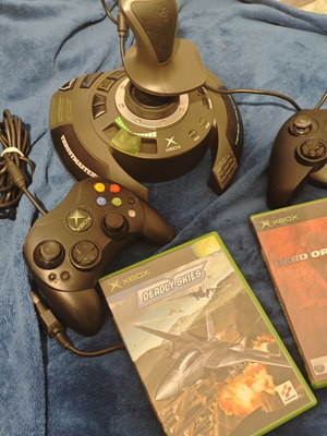 Σετ πιλότου Xbox original με μοχλό Top Gun Fox 2 Pro και 2 χειριστήρια