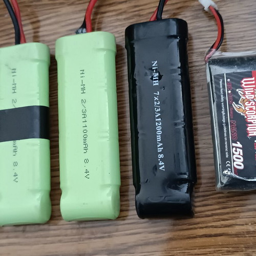 Airsoft batteries used, pack of 4 with 2 chargers