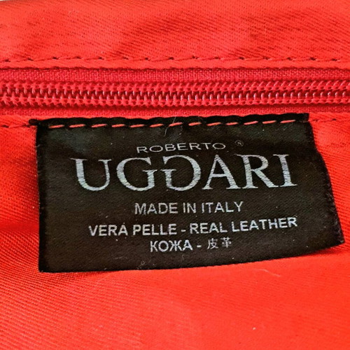 Italian Leather Shoulder Bag with Red Inner Pouch like new