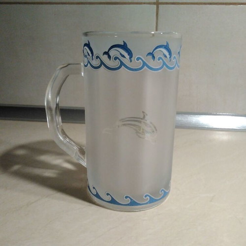 Large Beer Glass with Rhodes Island Map, like new, 2007