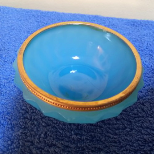 Antique French Opaline Bowl with Brass used, 1950