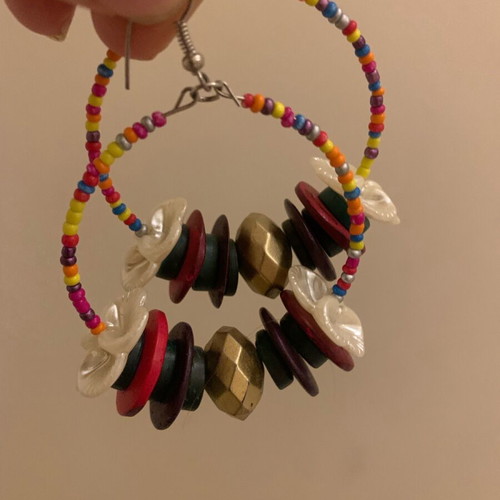 Earrings with beads new, unique handmade