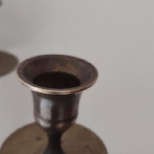 Candlestick brass and iron used, excellent condition needs polishing