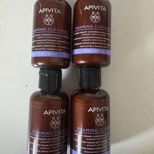 Apivita Mini Foaming Cleanser Face and Eyes 4x75ml New