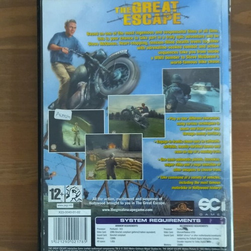 The Great Escape PC game used, action