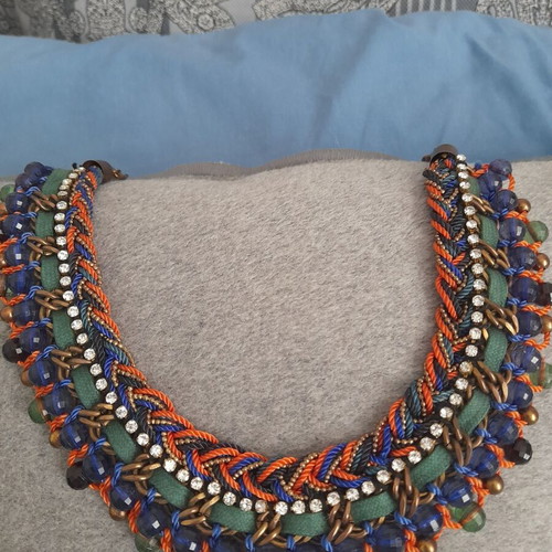 Multicolor necklaces used, set of 3 pieces