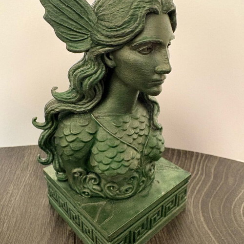 Mermaid Bust 15cm new with patina decorative statue