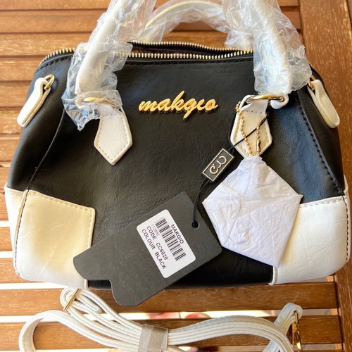 Bag black and white new with large and small handles