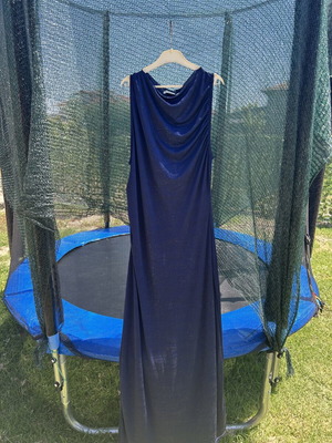 Pull & Bear dark blue long dress with glitter size XL like new