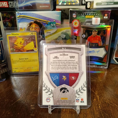 2024 Panini Prestige Card Sam LaPorta, T.J. Hockenson, George Kittle mint