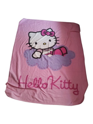 Hello Kitty fleece blanket like new, 130x160 cm, pink