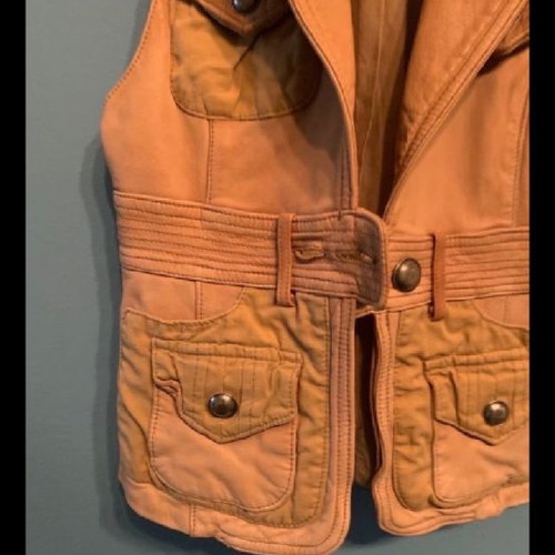 Anna Rita leather vest used, small, made of genuine leather