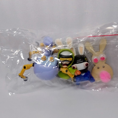 Rabbids figures and collectible spider new with wooden bunny