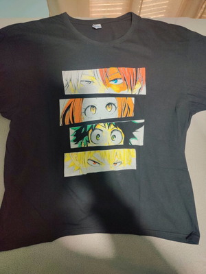 T-shirt anime hero academy μεταχειρισμένο, μαύρο, μέγεθος XXL