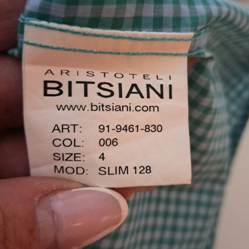 Aristoteli Bitsiani men's shirt used, turquoise, size L