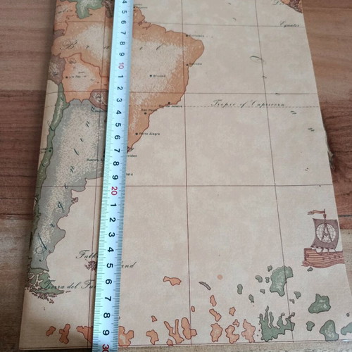 Notebook with vintage map used, hardcover