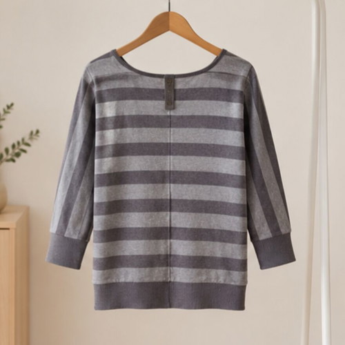 Guess cotton blouse L, beige and brown, 3/4 sleeves