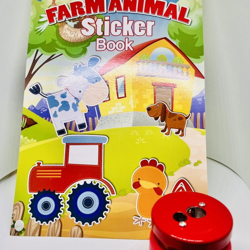 Flying Tiger sharpener like new with farm animal stickers