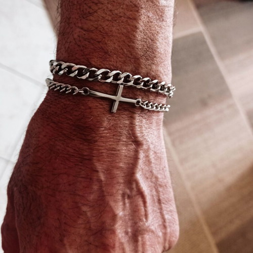 Men's steel bracelet bangle