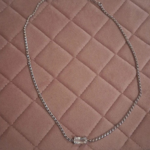 Steel necklace with rhinestones new