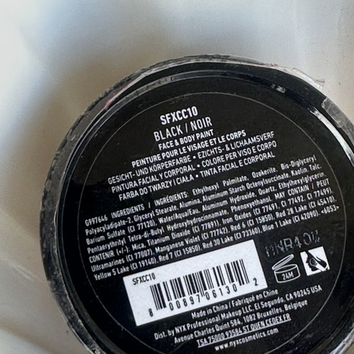 SFX Paste Black for body painting, new