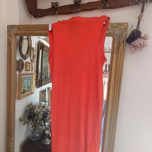 Amisu sleeveless mini/midi dress with twist detail, orange coral, size 36