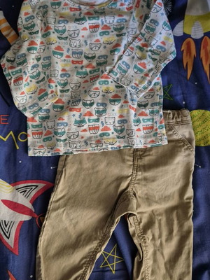 Σετ μπλούζα με ζωάκια και παντελόνι Orchestra 9 μηνών σαν καινούργιο