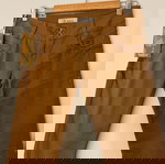 Кафяв дамски памучен панталон нов с намачкан ефект