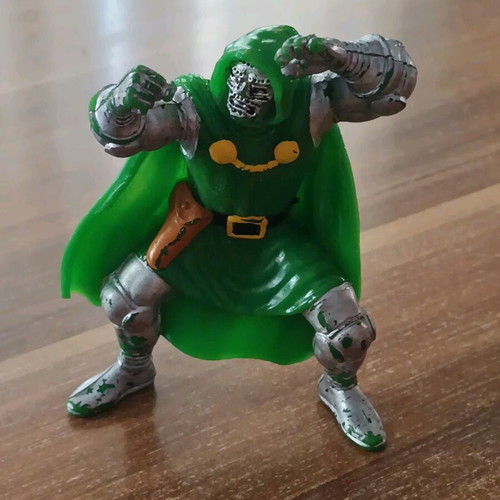 Dr Doom Marvel figure used, 10cm with Marvel stamp