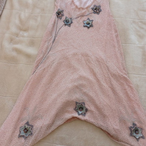 Vintage style dress used, pink, embroidered, size M