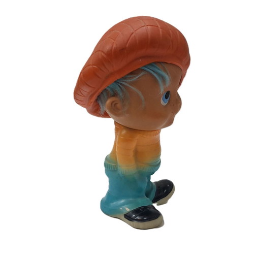 Vintage rubber figurine handpainted, used, 21 cm