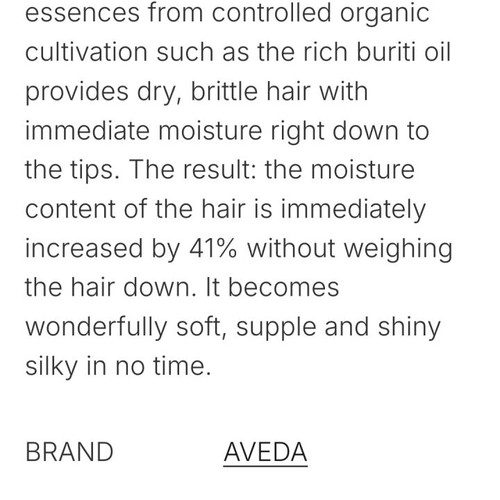 Aveda Hair Oil 30ml new for dry and brittle hair